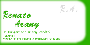 renato arany business card
