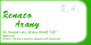 renato arany business card